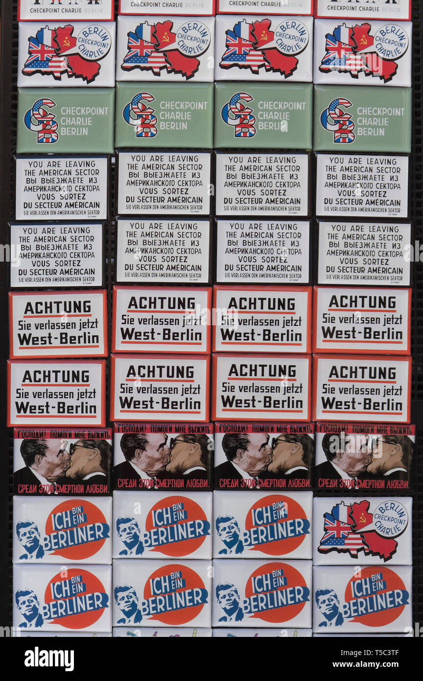 Checkpoint Charlie Berlin Germania 3D frigorifero magnete Casa e cucina decorazione adesivo magnetico Berlino Germania frigorifero magnete turistico souvenir regalo