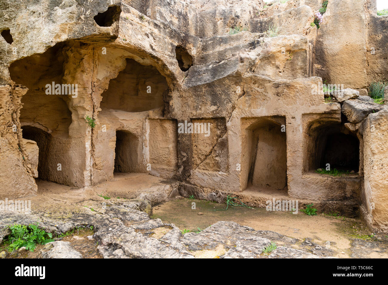 Una piccola parte delle Tombe dei Re sito archeologico, Paphos, Cipro Foto Stock