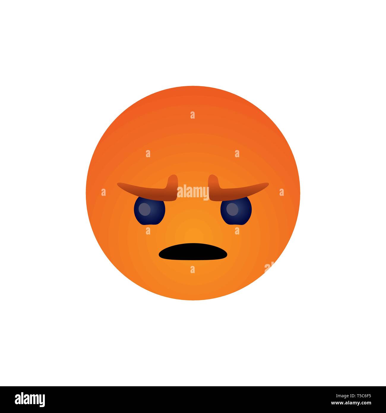 Rabbia faccia emozione semplice piatto stile illustrazione vettoriale. Illustrazione Vettoriale