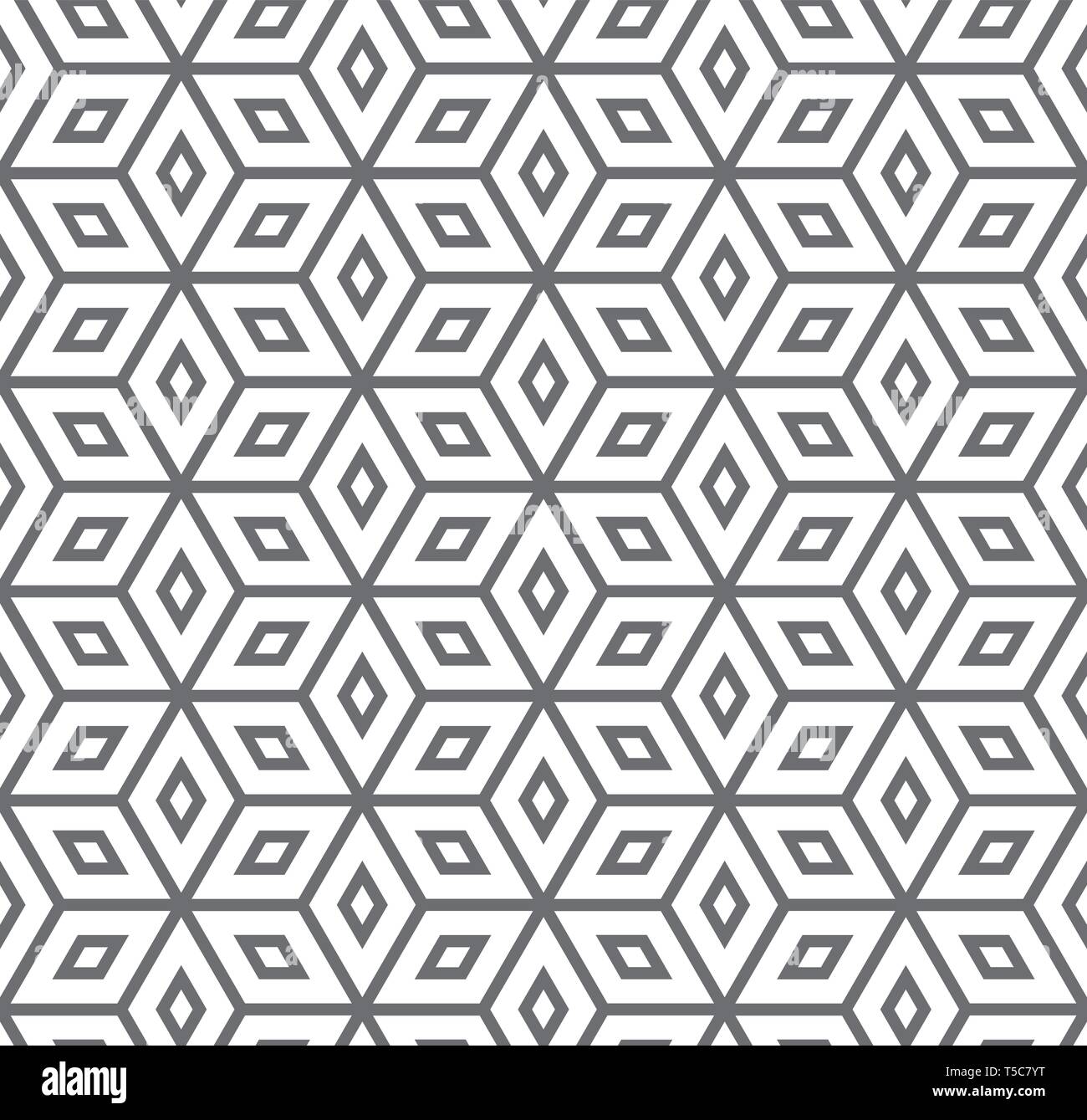 Abstract grigio esagonale seamless sfondo pattern illustrazione vettoriale Illustrazione Vettoriale