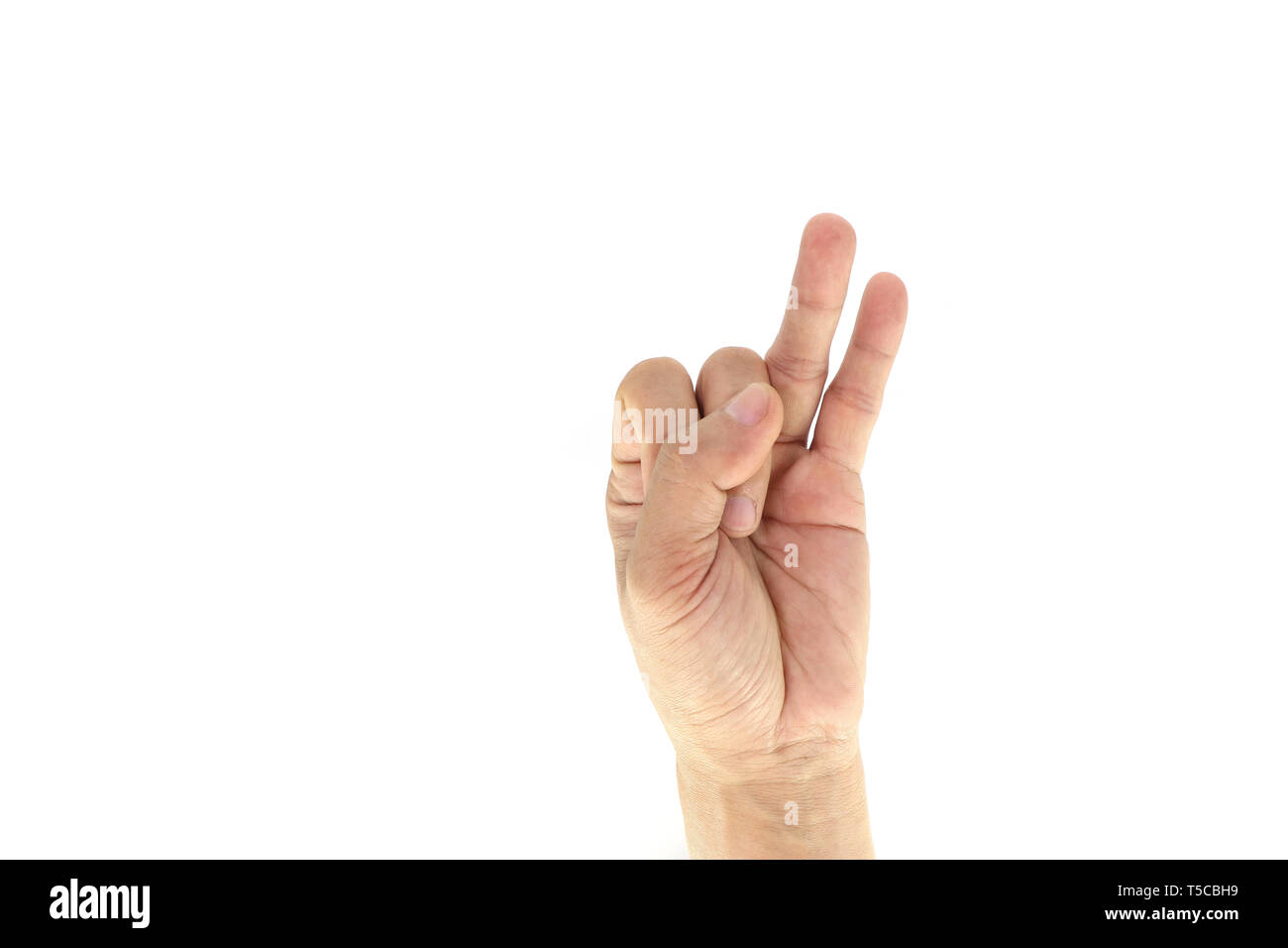 Segnali a mano isolati su sfondo bianco. Immagine ad alta risoluzione gallery. Foto Stock