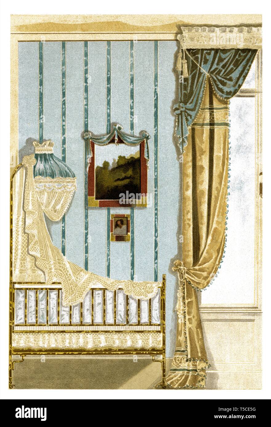 Decorazione di interni. Art Nouveau illustrazione vintage. Da moderni drappeggi 1900 Foto Stock