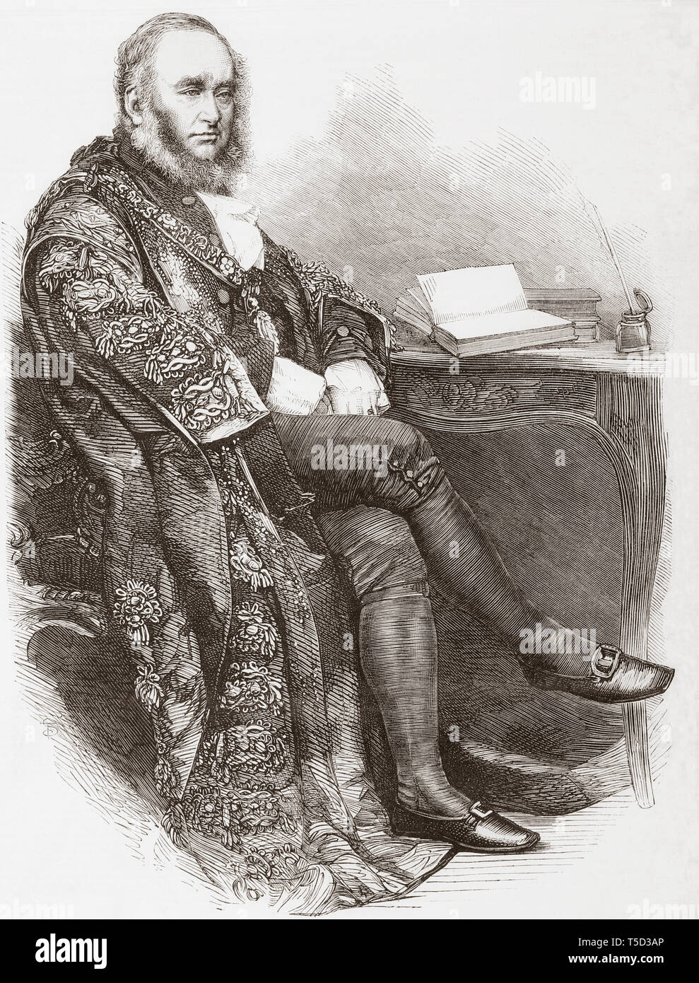 Sir Benjamin Samuel Faudel-Phillips, 2° Baronet, 1871-1927. Sindaco di Londra nel XIX secolo. Dal Illustrated London News, pubblicato 1865. Foto Stock