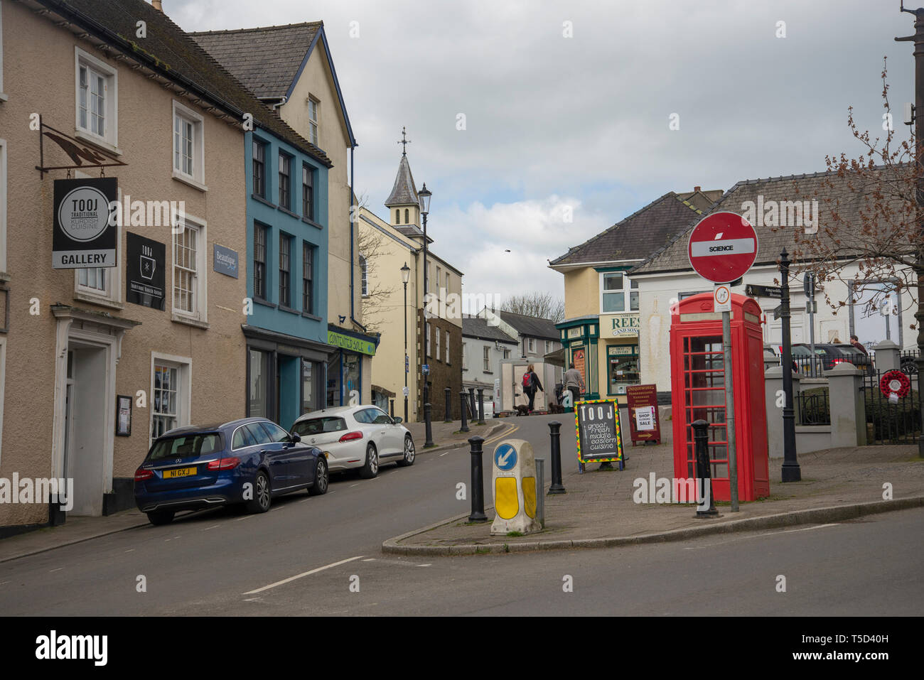 High Street Narberth Pembrokeshire Foto Stock
