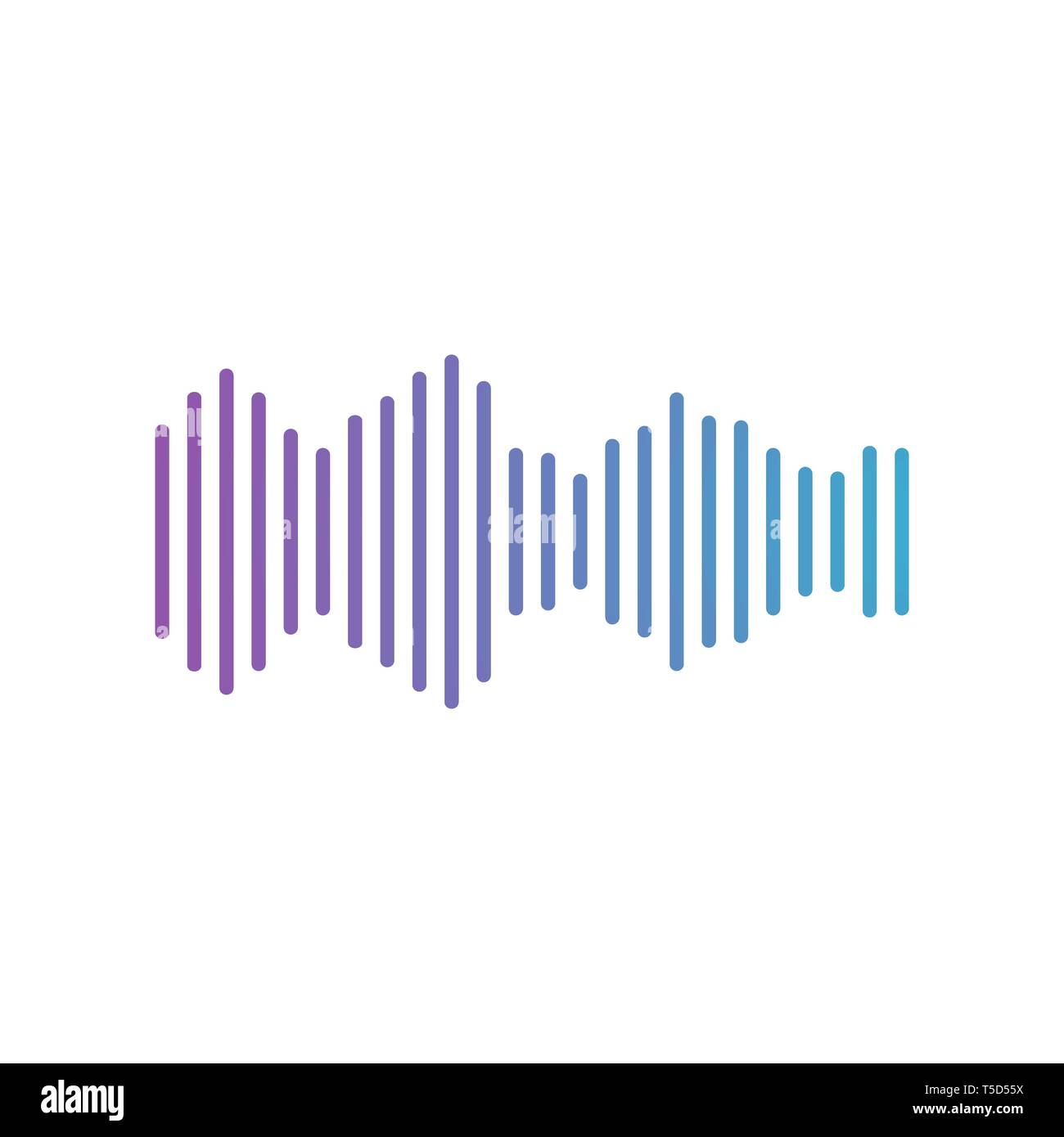 Illustrazione Vettoriale, design piatto. suono icona d'onda Illustrazione Vettoriale