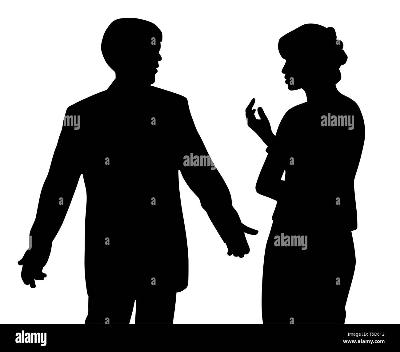 L uomo e la donna a litigare. Giovane con problemi di relazione. Illustrazione Vettoriale