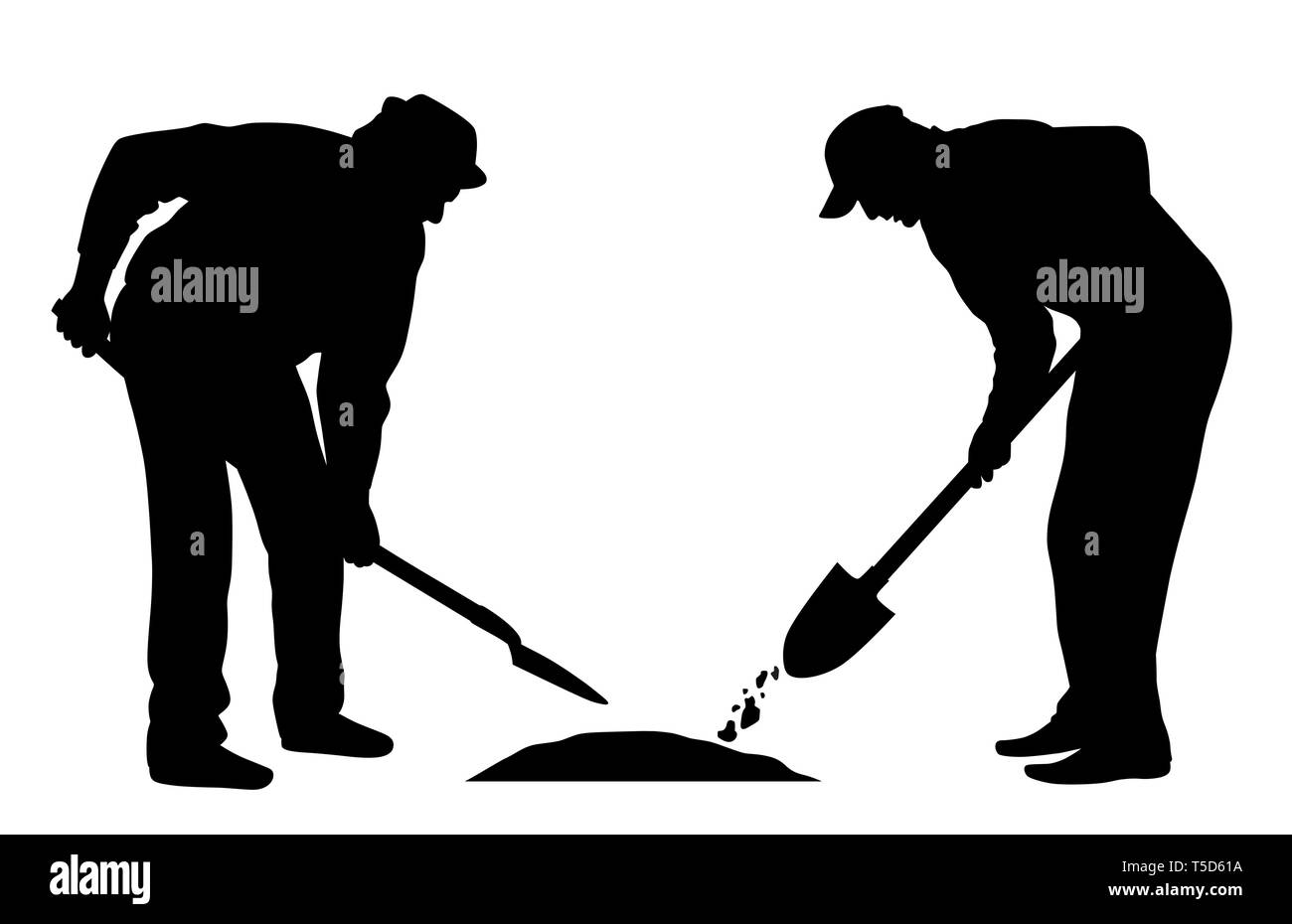 Lavoratori con pala Illustrazione Vettoriale