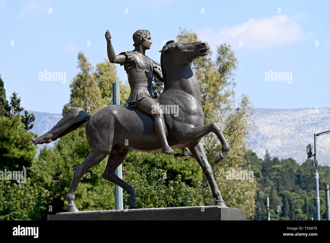 Statua di Alessandro il Grande a Atene, Grecia Foto Stock