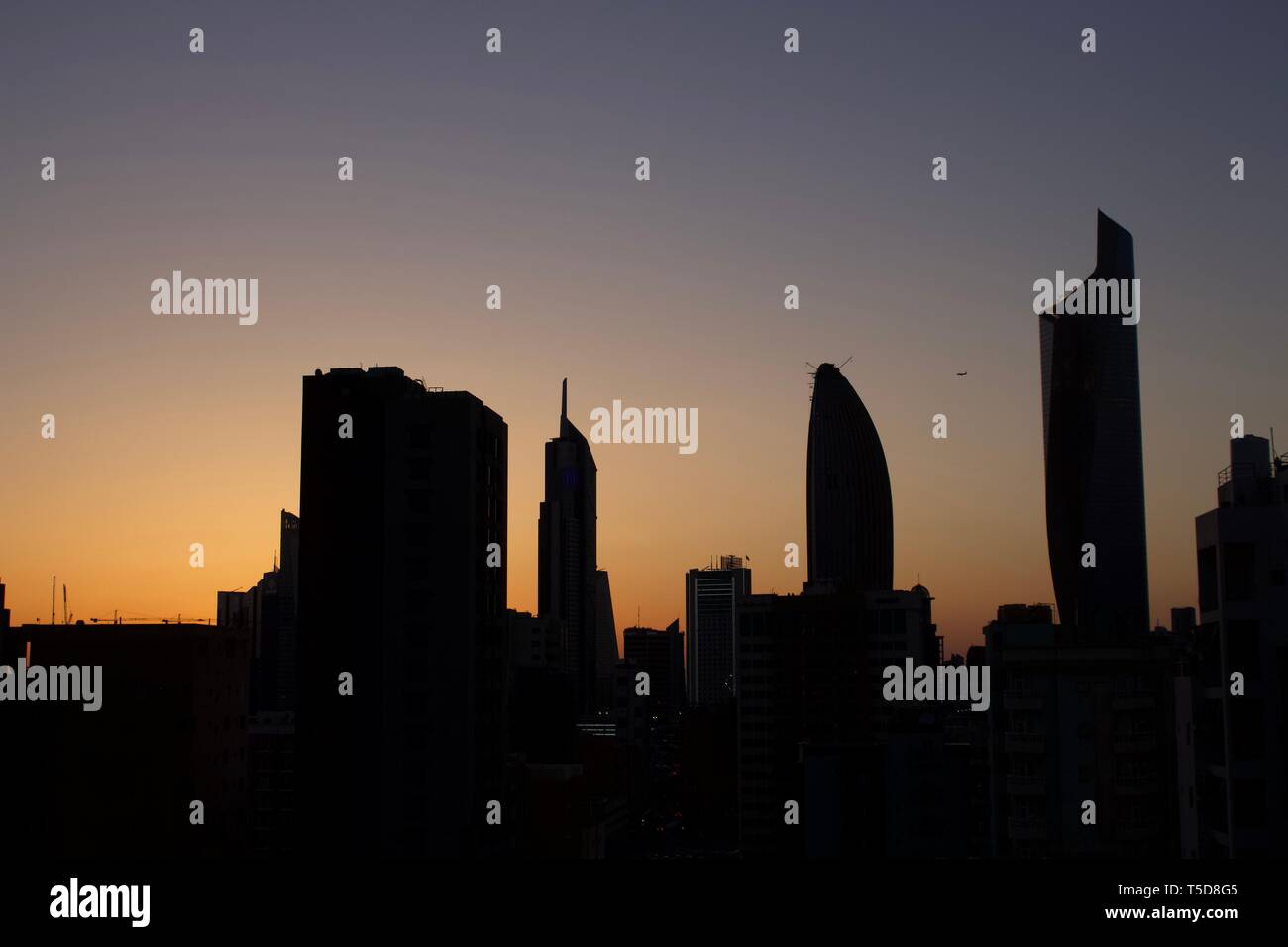 Vista al tramonto in Kuwait Foto Stock