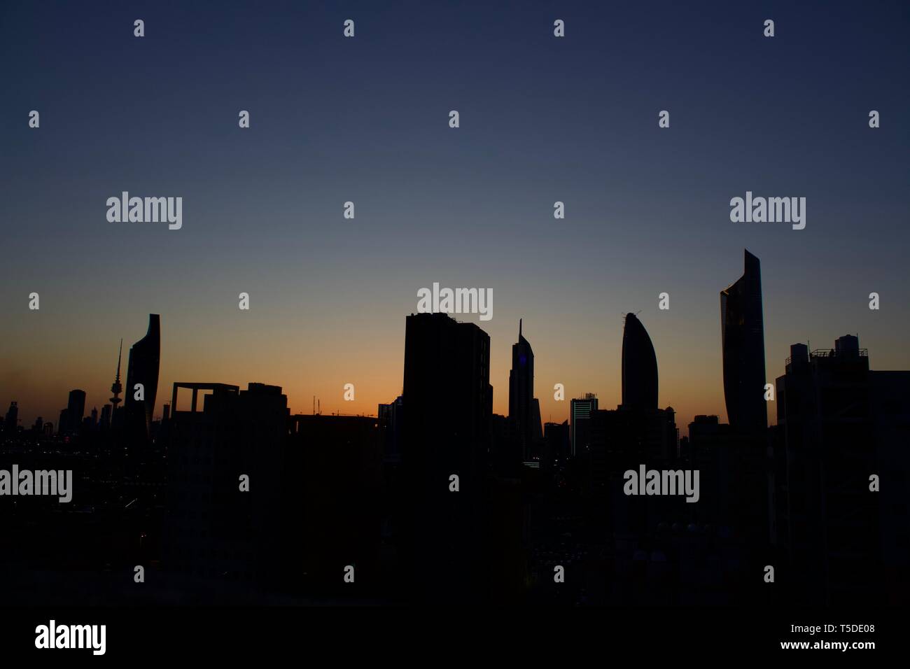 Vista al tramonto in Kuwait Foto Stock