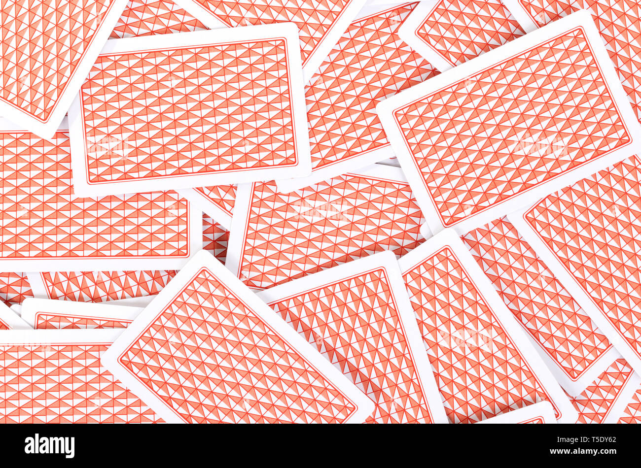 Si diffondono, face down cards isolato, frame completo Foto Stock