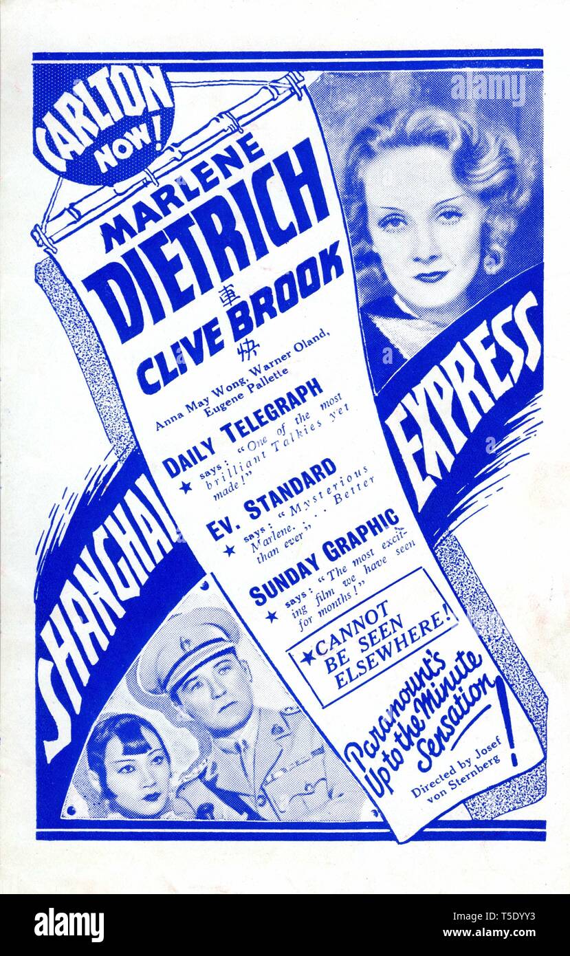 Marlene Dietrich Clive Brook Anna May Wong Shanghai Express 1932 Direttore Josef von Sternberg Paramount Pictures Foto Stock