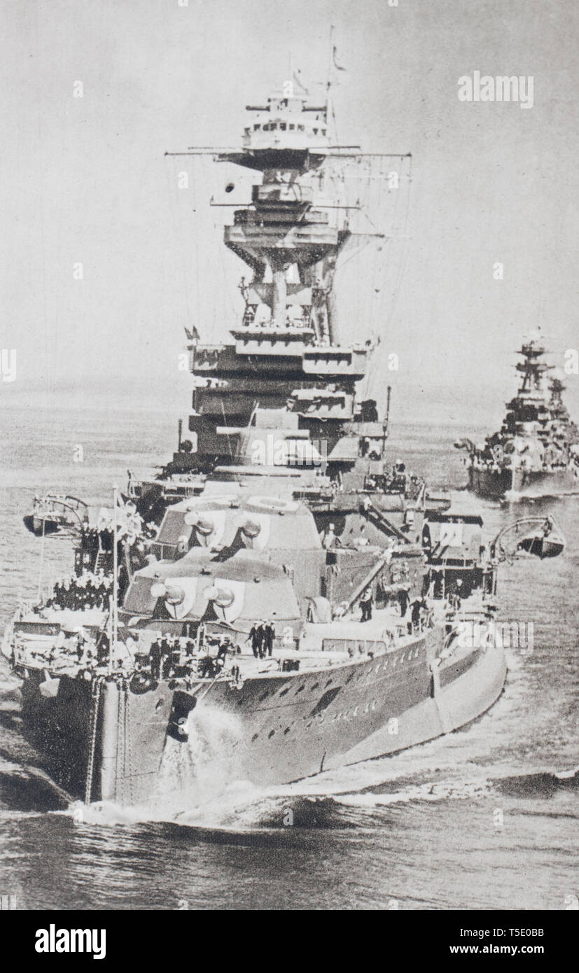 HMS Royal Oak è stato uno dei cinque vendetta-corazzate classe costruita per la Royal Navy durante la Prima Guerra Mondiale. Il 14 ottobre 1939, Royal Oak è stato anchore Foto Stock