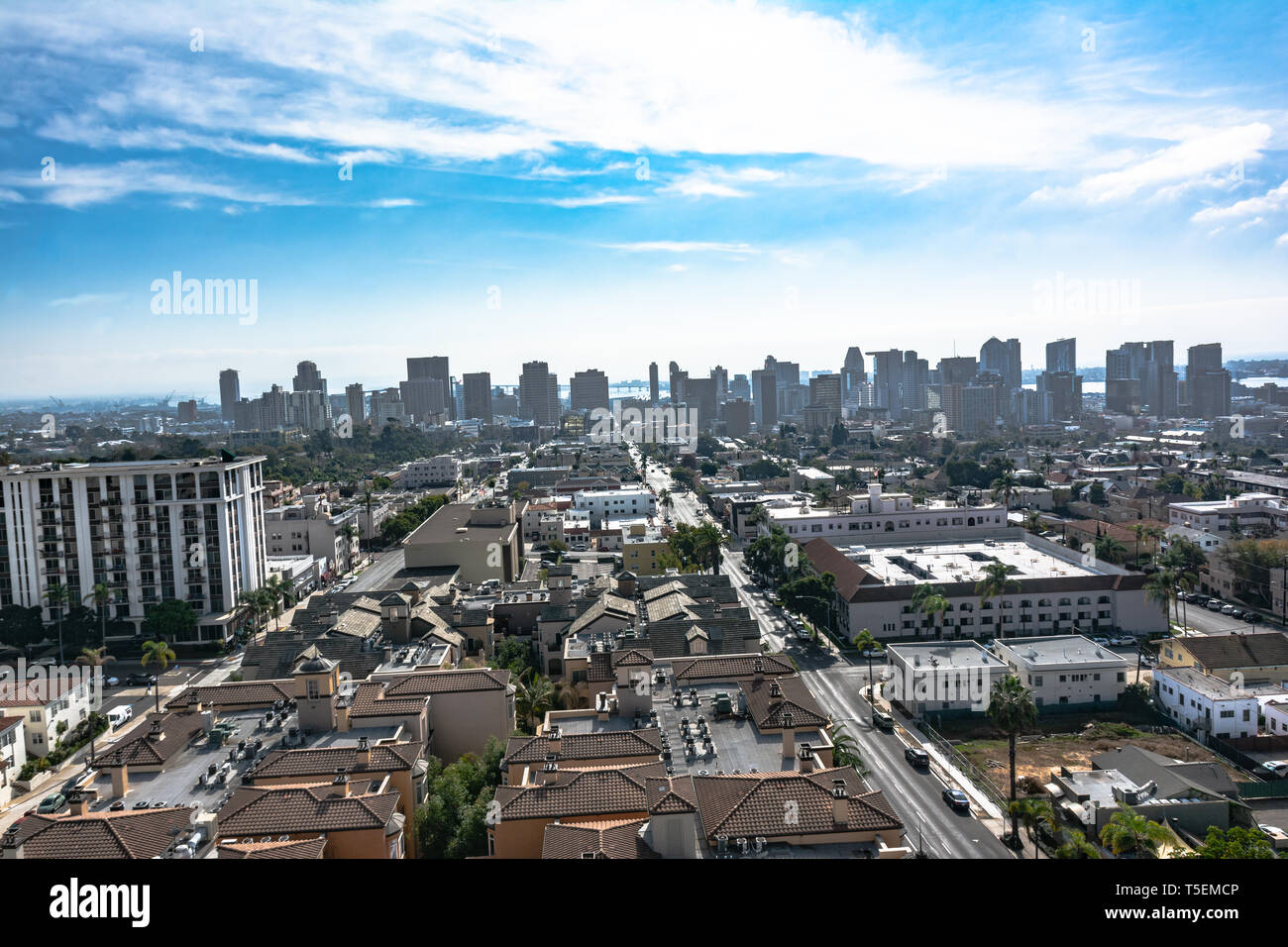 Il centro cittadino di San Diego vista da sopra, California Foto Stock