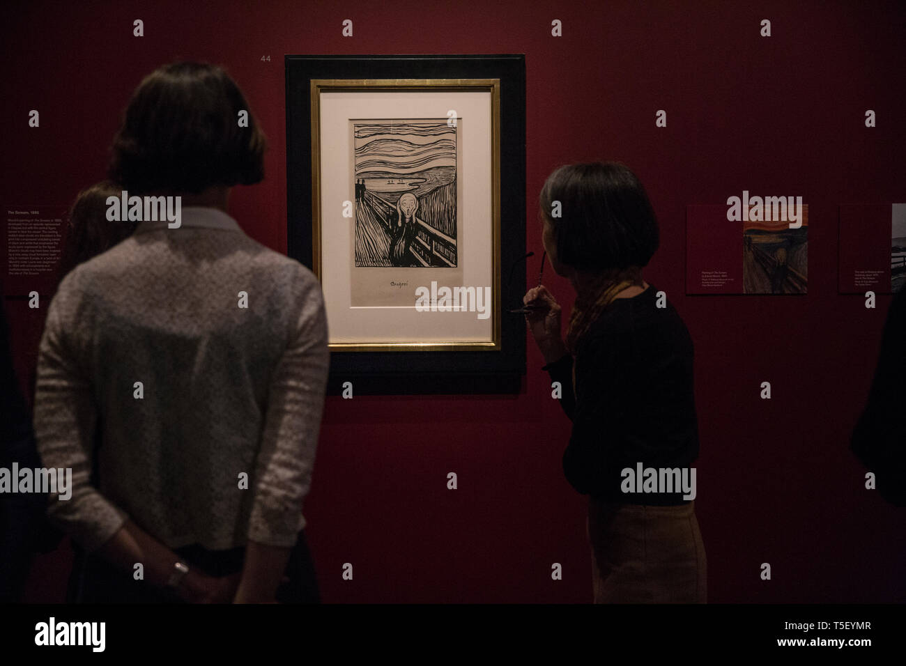 'Edvard Munch: Love And Angst' Exhibition, British Museum, Londra, Inghilterra, Regno Unito Foto Stock