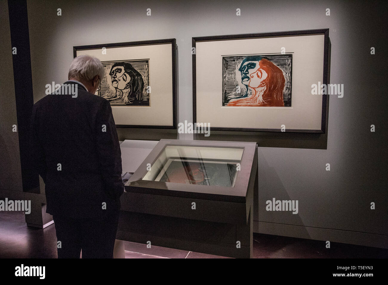 'Edvard Munch: Love And Angst' Exhibition, British Museum, Londra, Inghilterra, Regno Unito Foto Stock