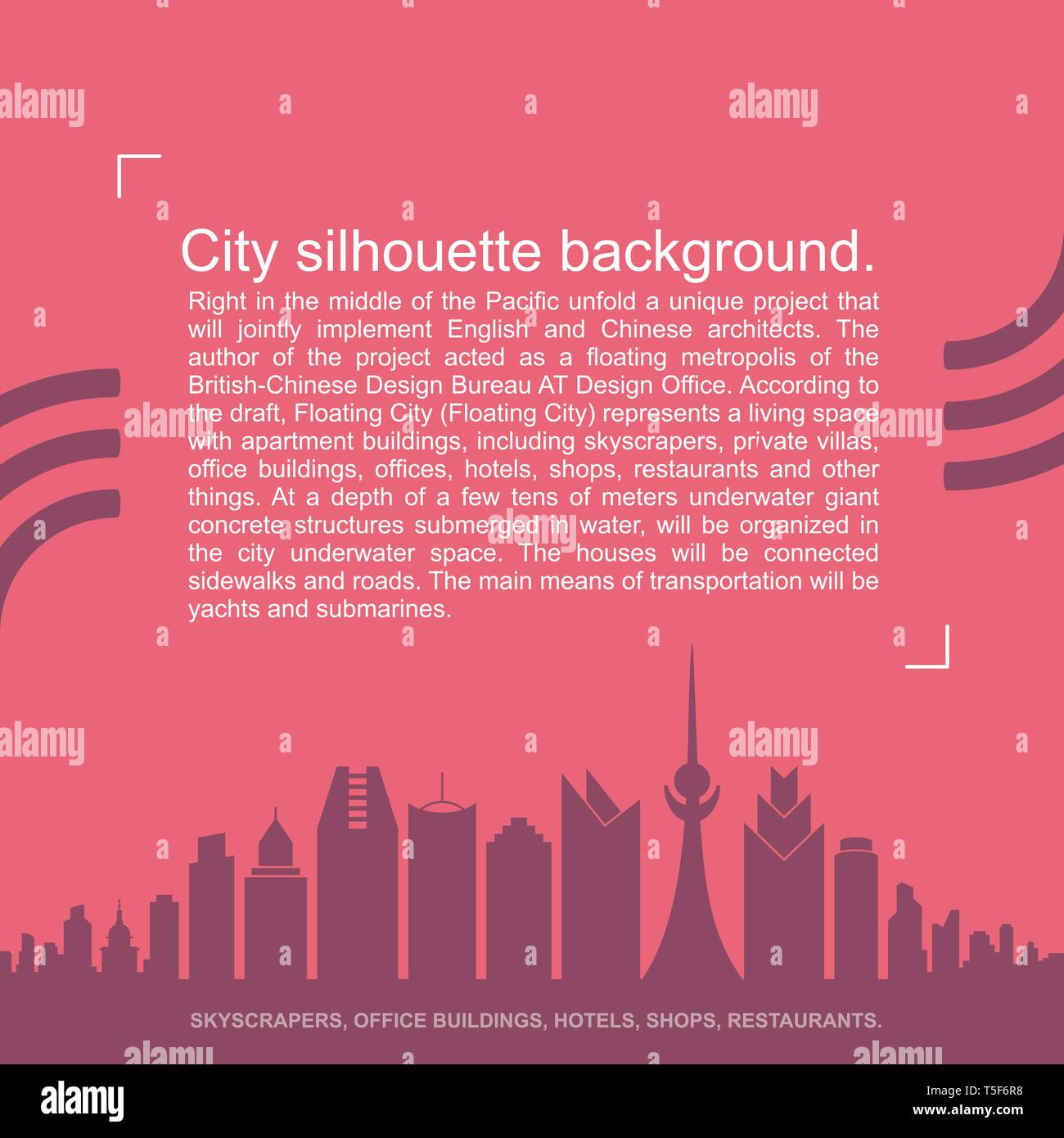 La silhouette della città sullo sfondo. Illustrazione Vettoriale per la progettazione Illustrazione Vettoriale