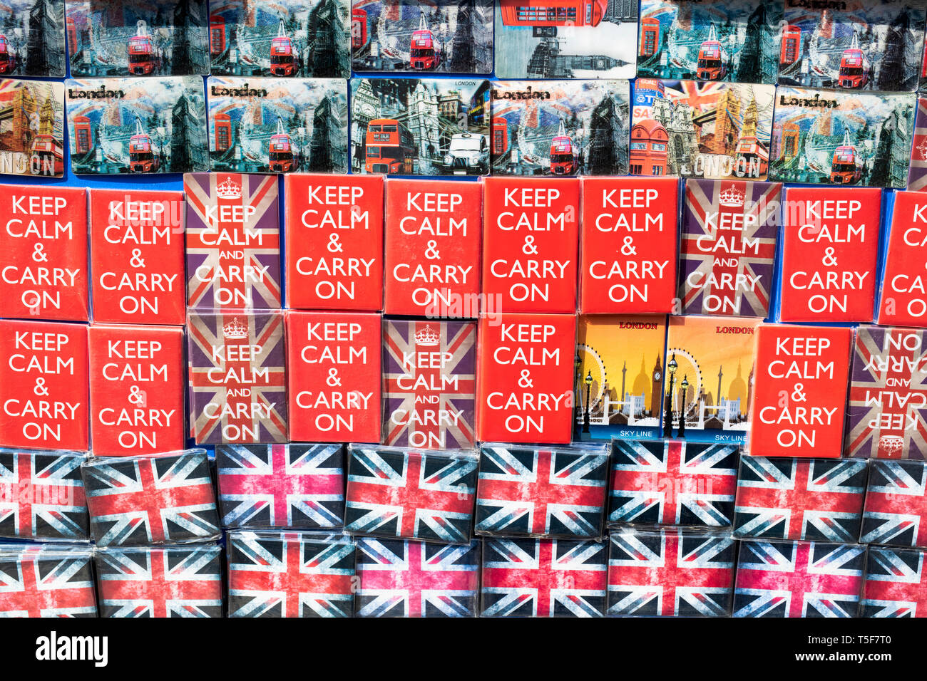 London Tourist souvenir magneti per il frigo Foto Stock