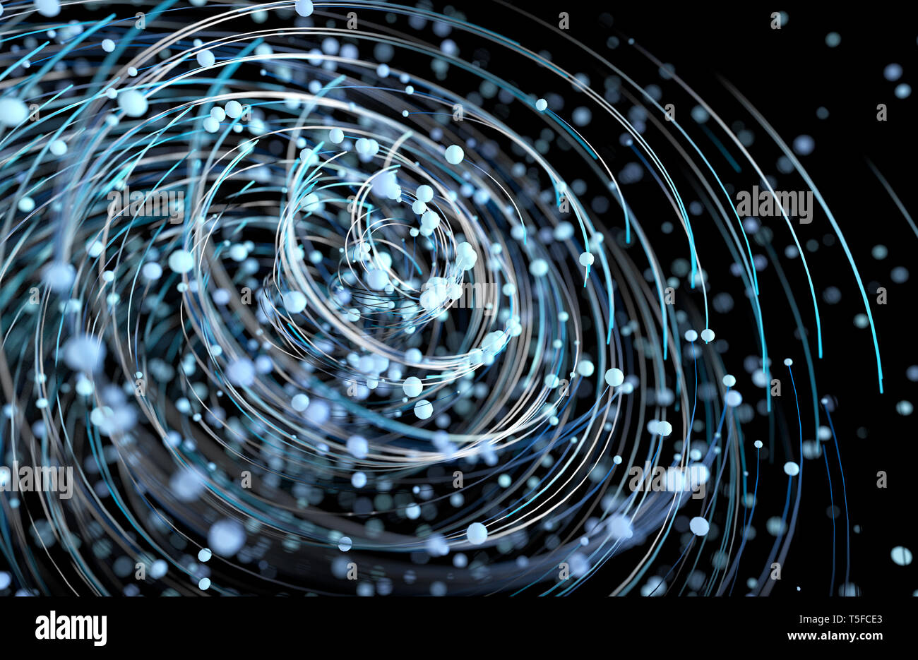 Sciece e concetto di tecnologia.Linee e punti.La forma geometrica e la maglia di design.Abstract volteggiano o sfondo di turbolenza.il rendering 3D Foto Stock