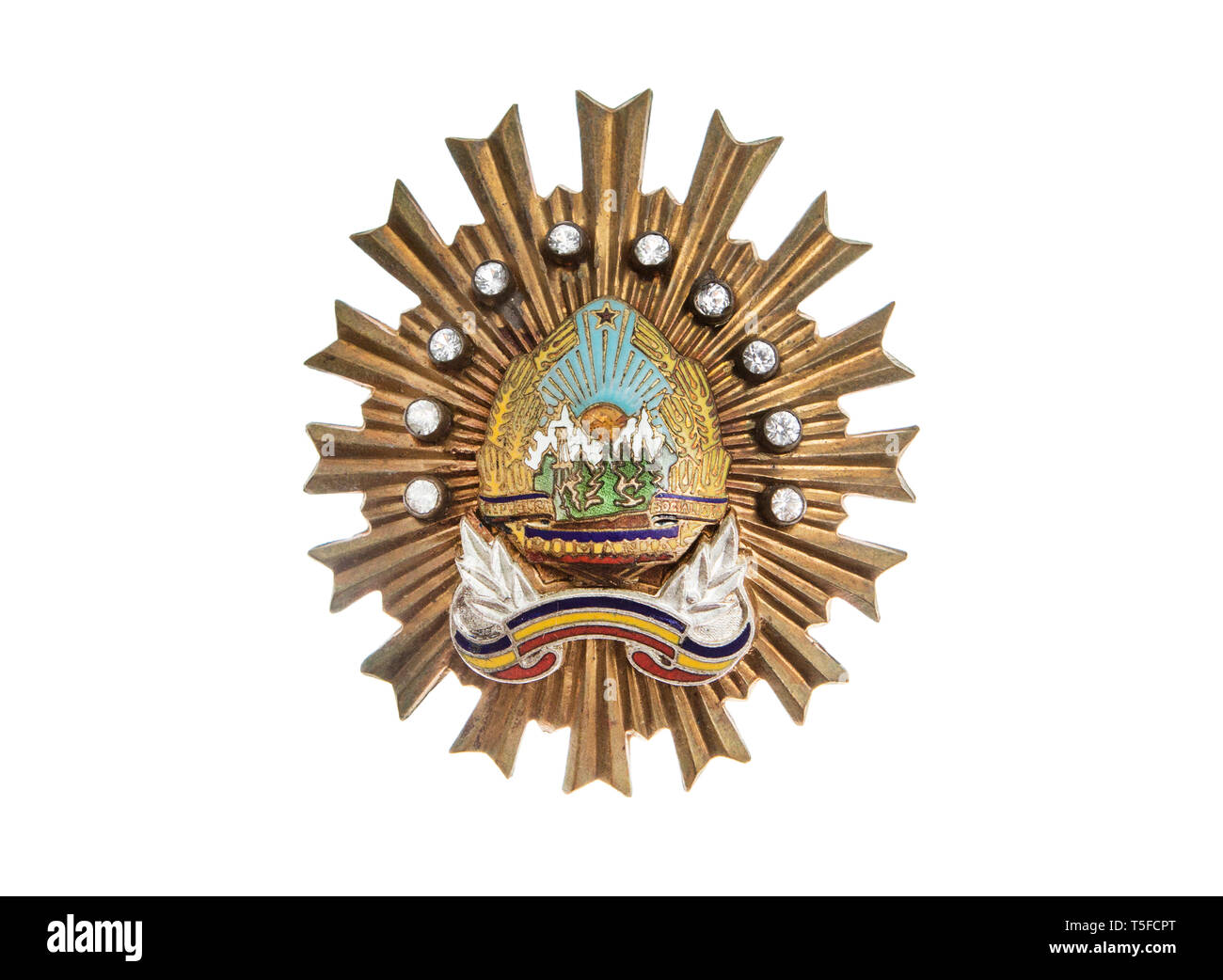 Sovietica ordine rumeno di sicurezza per meriti speciali di terza classe Ordine di Outstanding Achievement in difesa dell ordine sociale e lo stato (1968), T Foto Stock