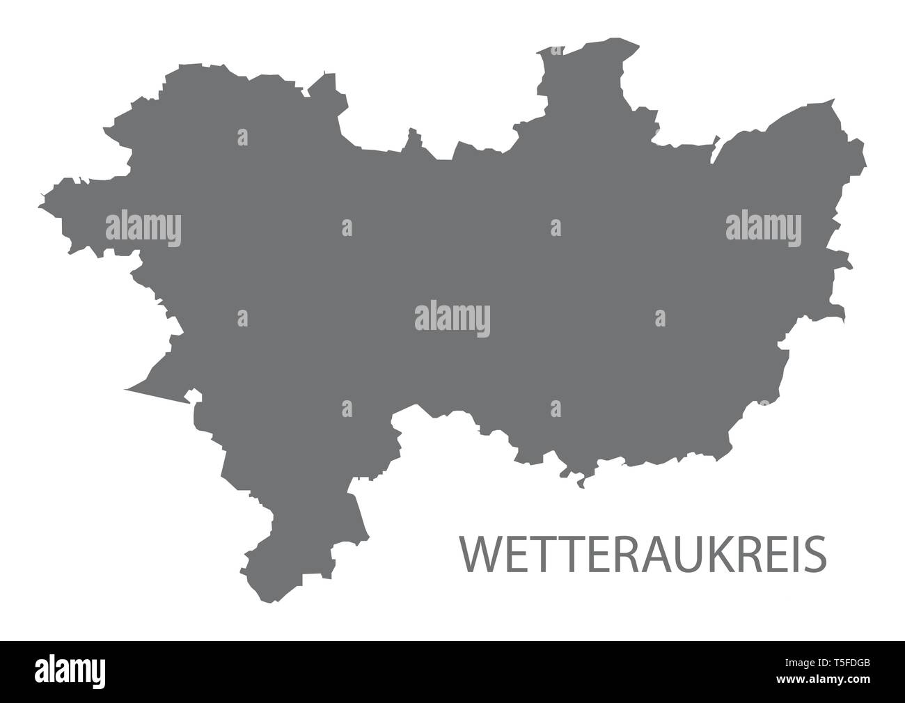 Wetteraukreis gray county map di Hessen Germania Illustrazione Vettoriale