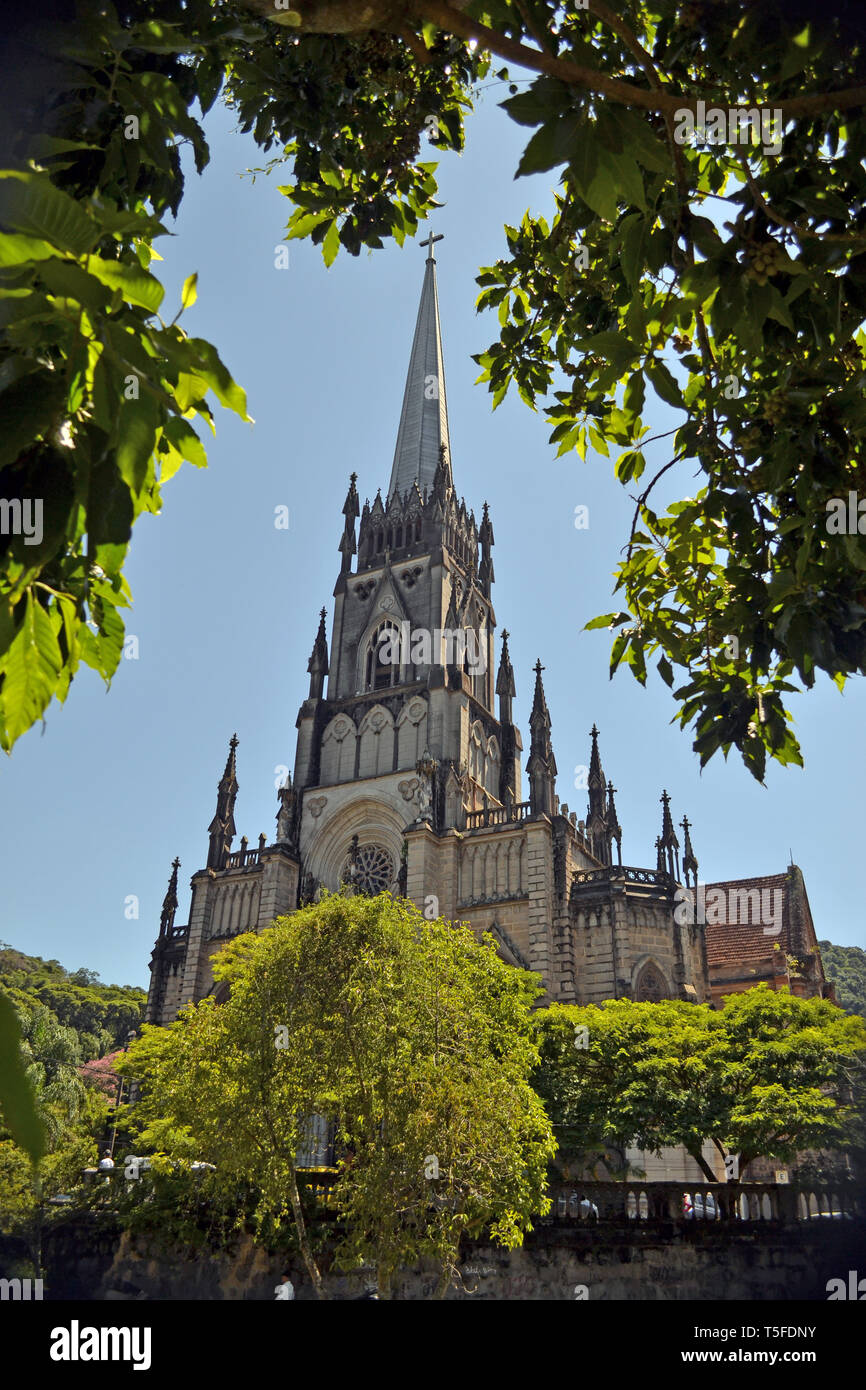 PETROPOLIS, RIO DE JANEIRO/Brasile. FEB 24 2019: Cattedrale di Petropolis. Chiesa di San Pietro. Neogotica. Foto Stock