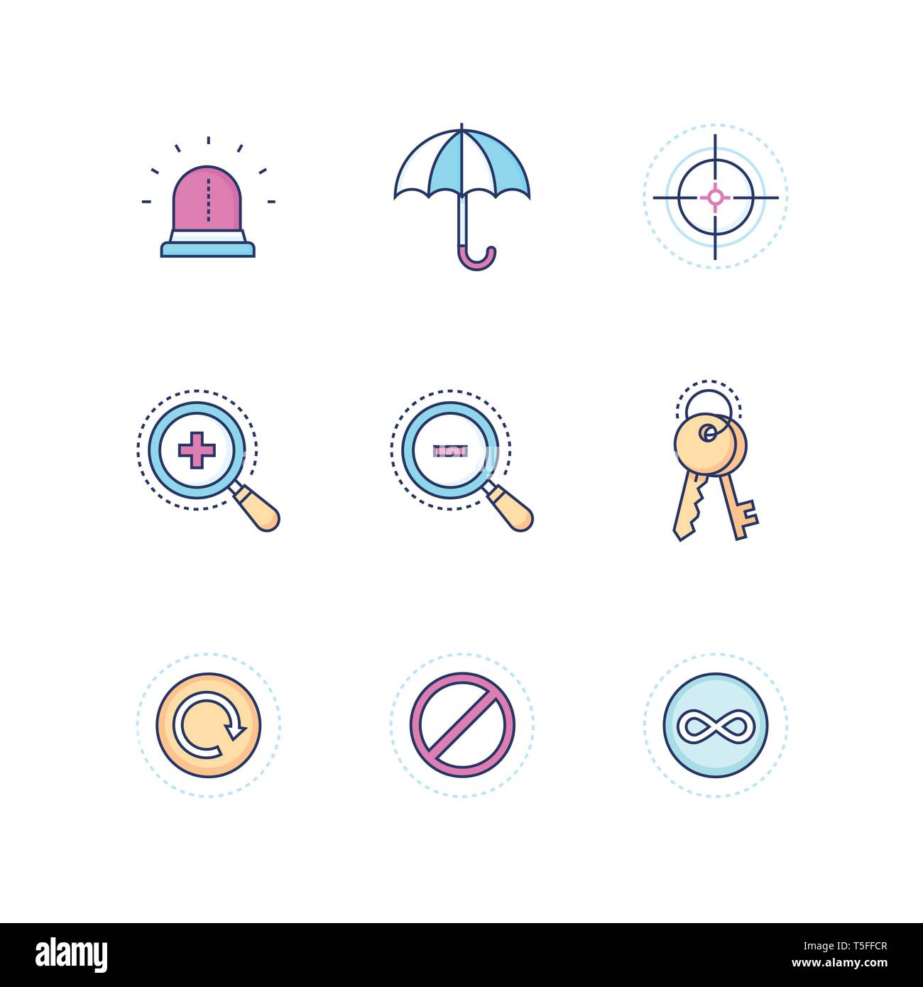 Sicurezza e protezione dei dati - linea moderna stile design set di icone Illustrazione Vettoriale