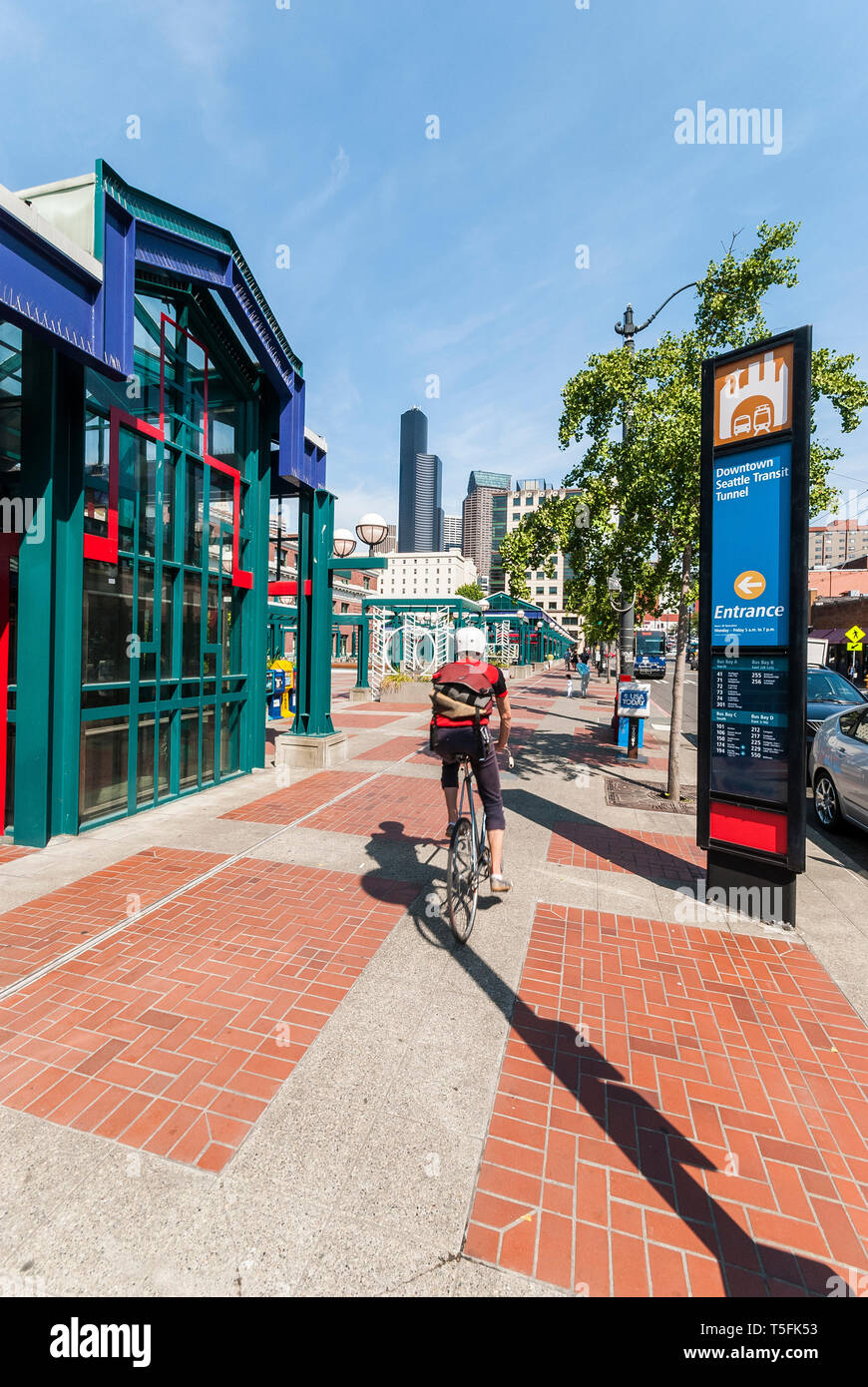 La stazione di Chinatown Plaza in Seattle Quartiere Internazionale. Foto Stock