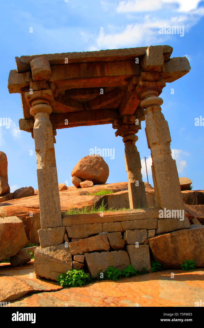 Hemakuta hill, hampi, vijayanagar, Karnataka, India, Asia Foto Stock