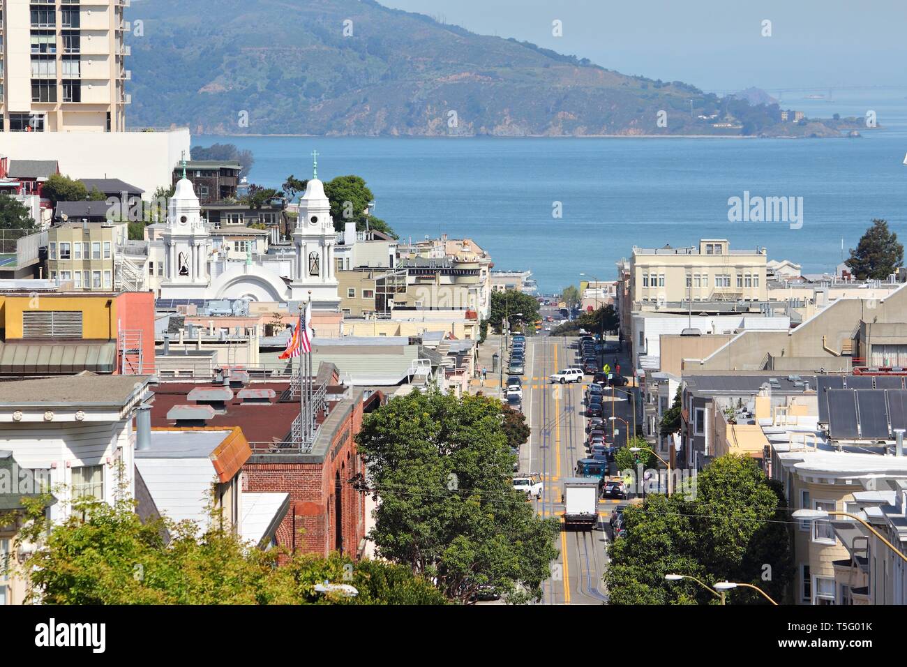 San Francisco, California, Stati Uniti - cityscape vista con Taylor Street. Foto Stock