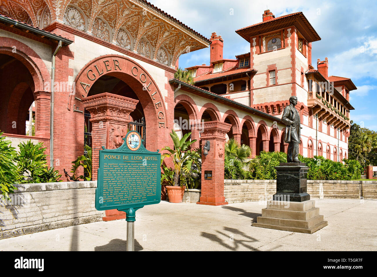 Sant'Agostino, Florida. Gennaio 26 , 2019. Henry Flager College in Città Vecchia in Florida storico della costa. Foto Stock