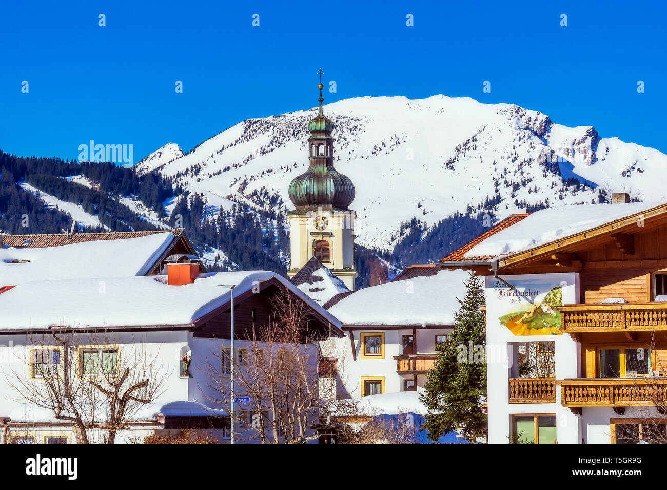 Austria, Tirolo, Valle di Tannheim in inverno Foto Stock
