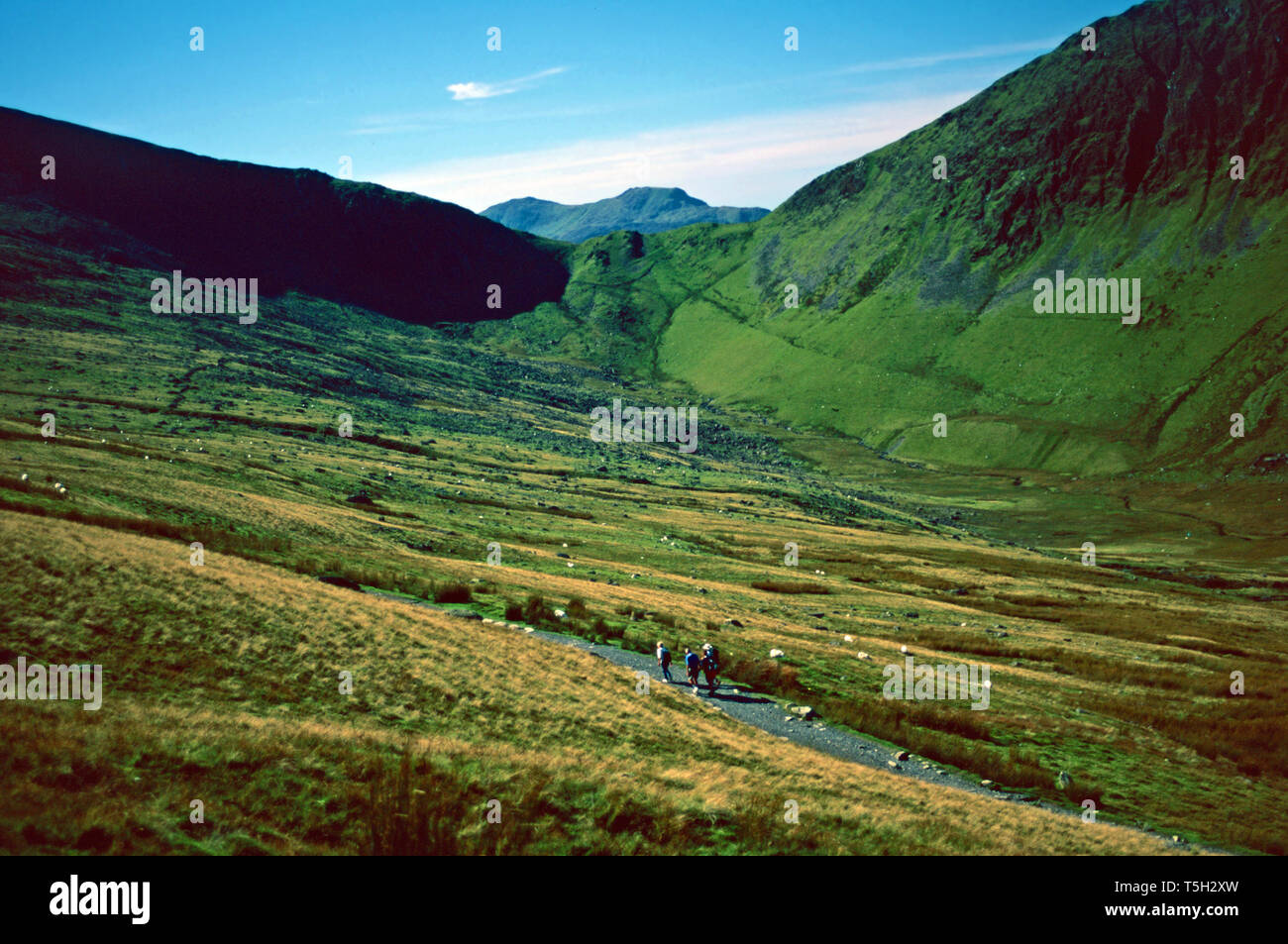 Vista da mt.Snowdon,Snowdonia National Park,Galles Foto Stock