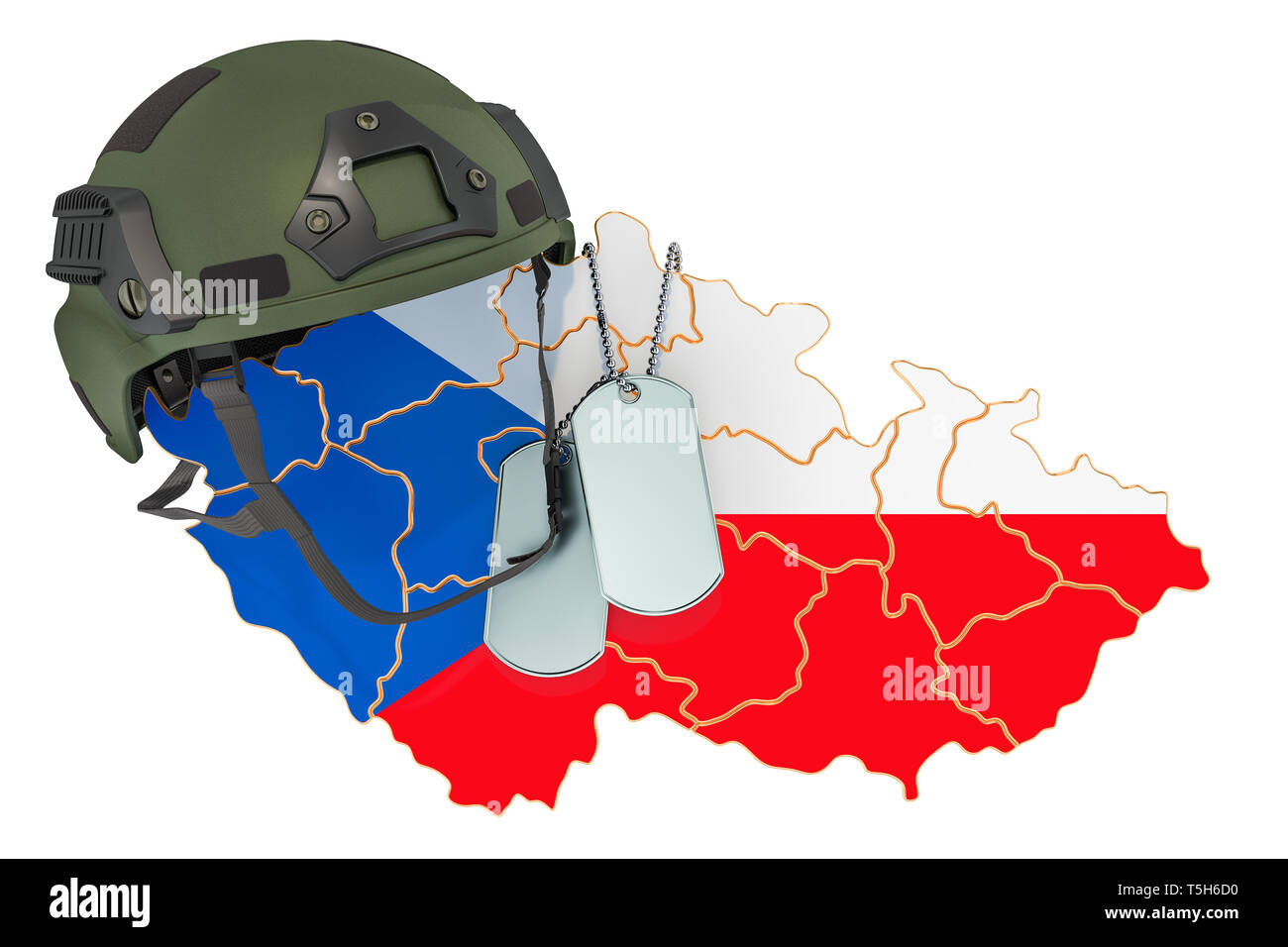 Repubblica ceca la forza militare, esercito o il concetto di guerra. 3D rendering isolati su sfondo bianco Foto Stock