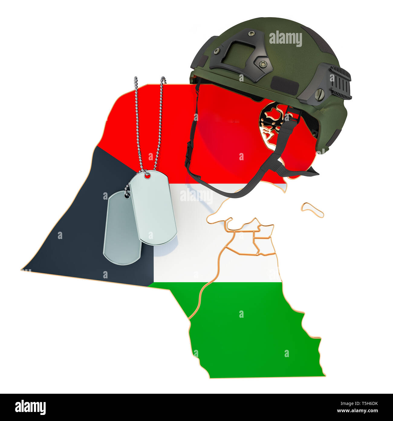 Kuwait la forza militare, esercito o il concetto di guerra. 3D rendering isolati su sfondo bianco Foto Stock