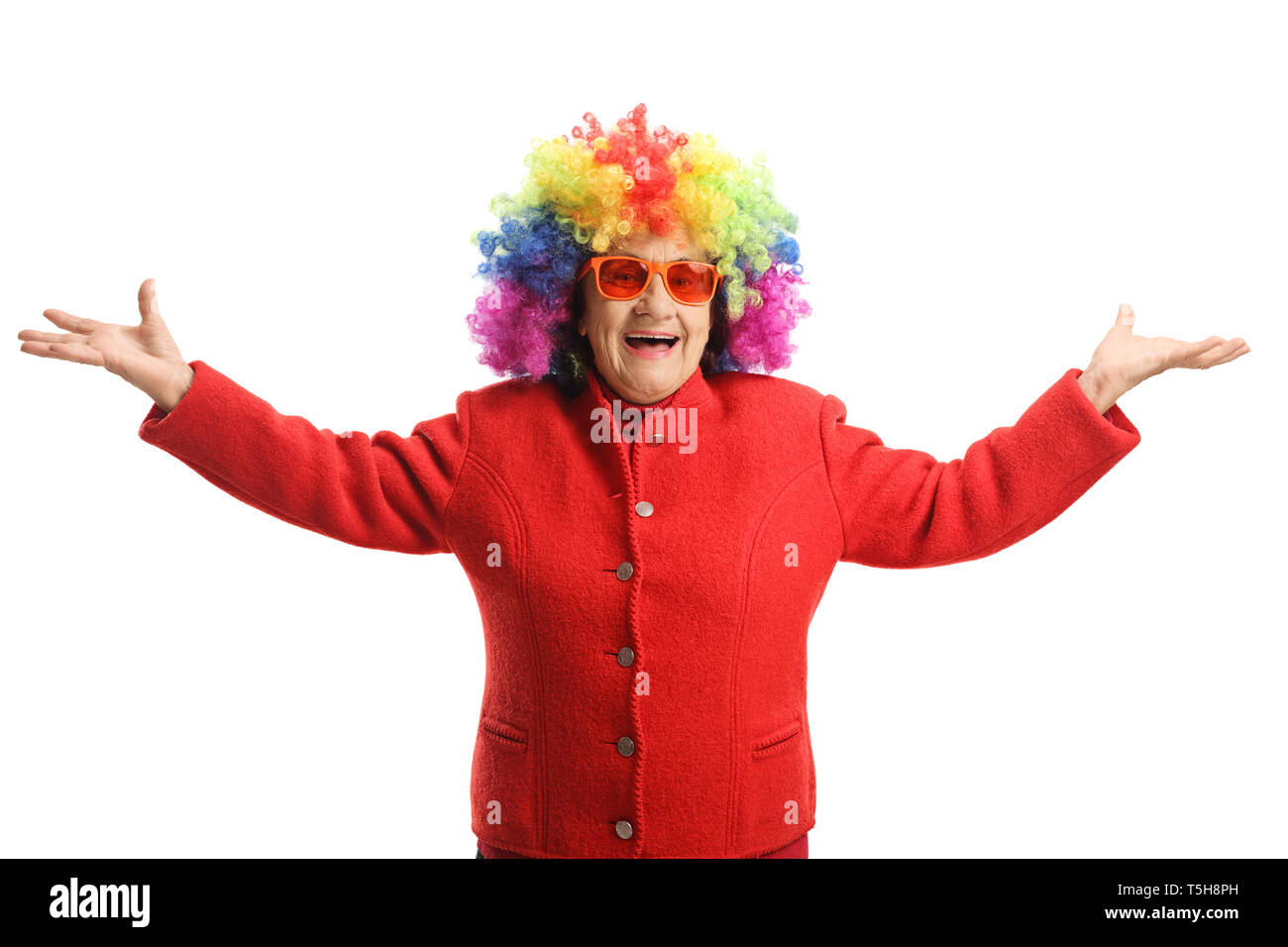 In plastica rosso clown naso isolati su sfondo bianco Foto stock - Alamy