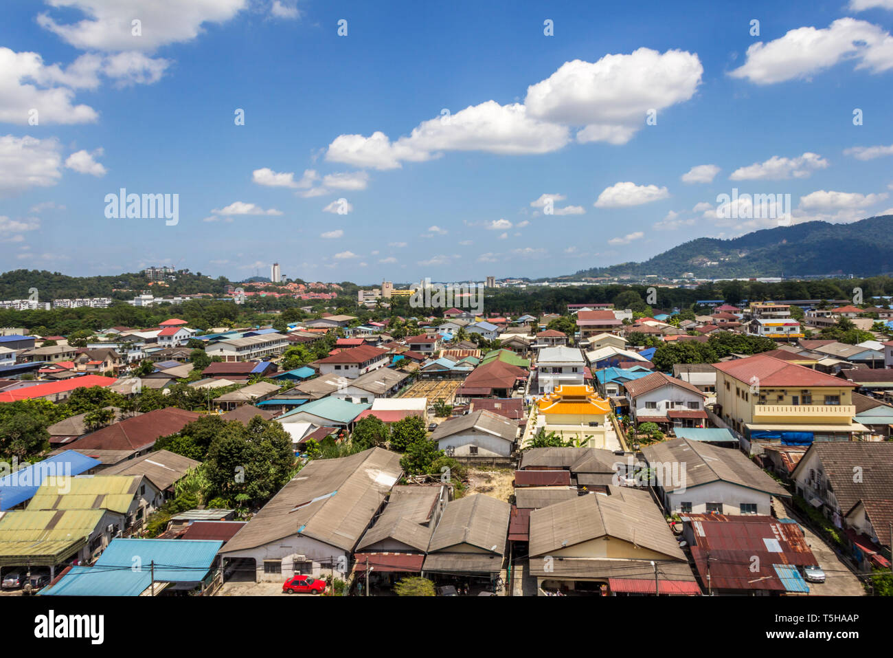 Selangor, 22 ott 2017 Malesia: ottima panoramica che mostra la città di Kampung Baru Sungai Buloh, Selangor. Malaysia Foto Stock