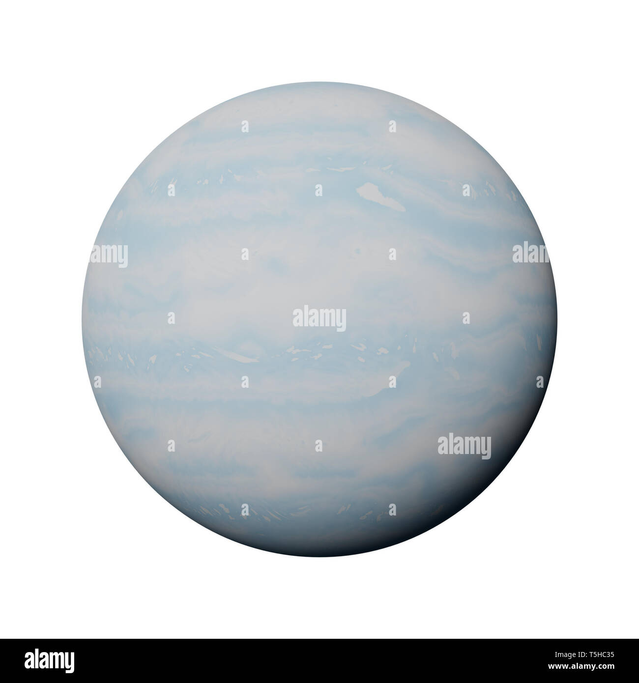 Il pianeta Urano isolati su sfondo bianco Foto Stock