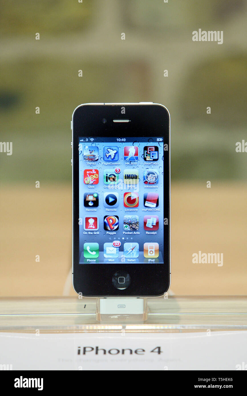 IPhone 4 mele al negozio a Covent Garden di Londra. . Il 7 agosto 2010. Foto Stock