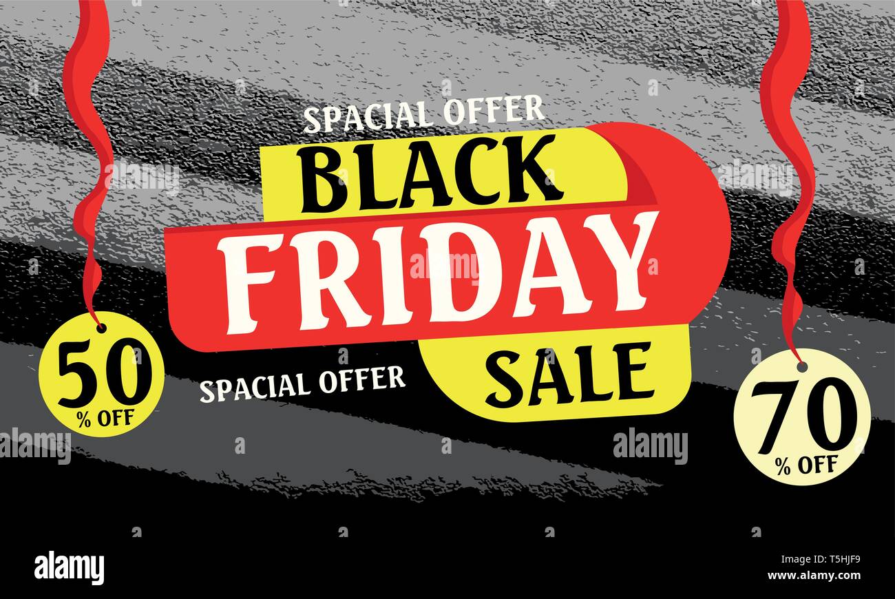 Venerdì nero vendita banner design layout Illustrazione Vettoriale
