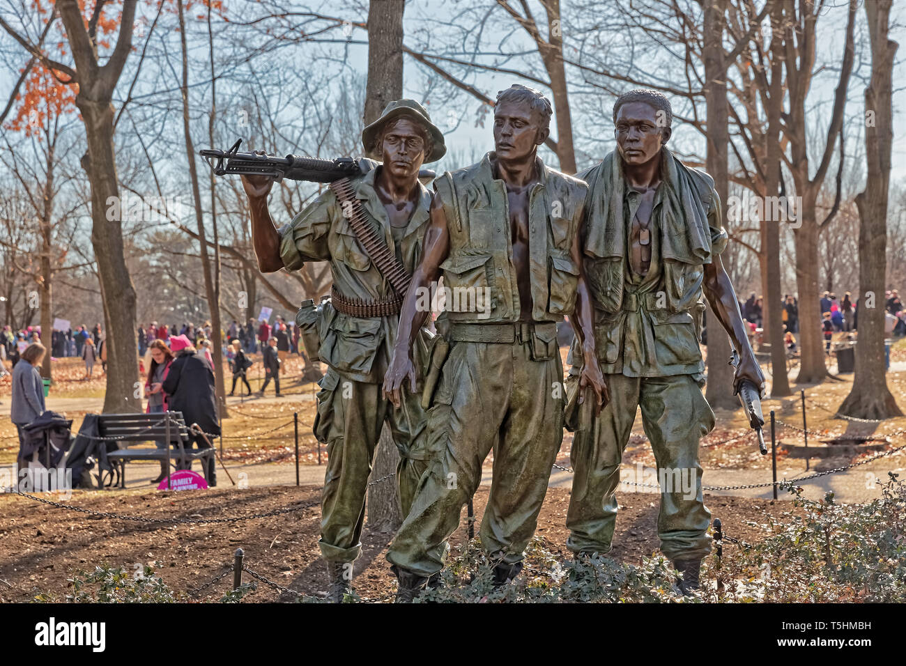Tre soldati Vietnam War Memorial a Washington DC Foto Stock
