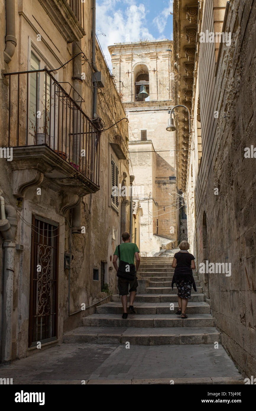 L'Italia, sicilia, Modica, lane nella città vecchia Foto Stock
