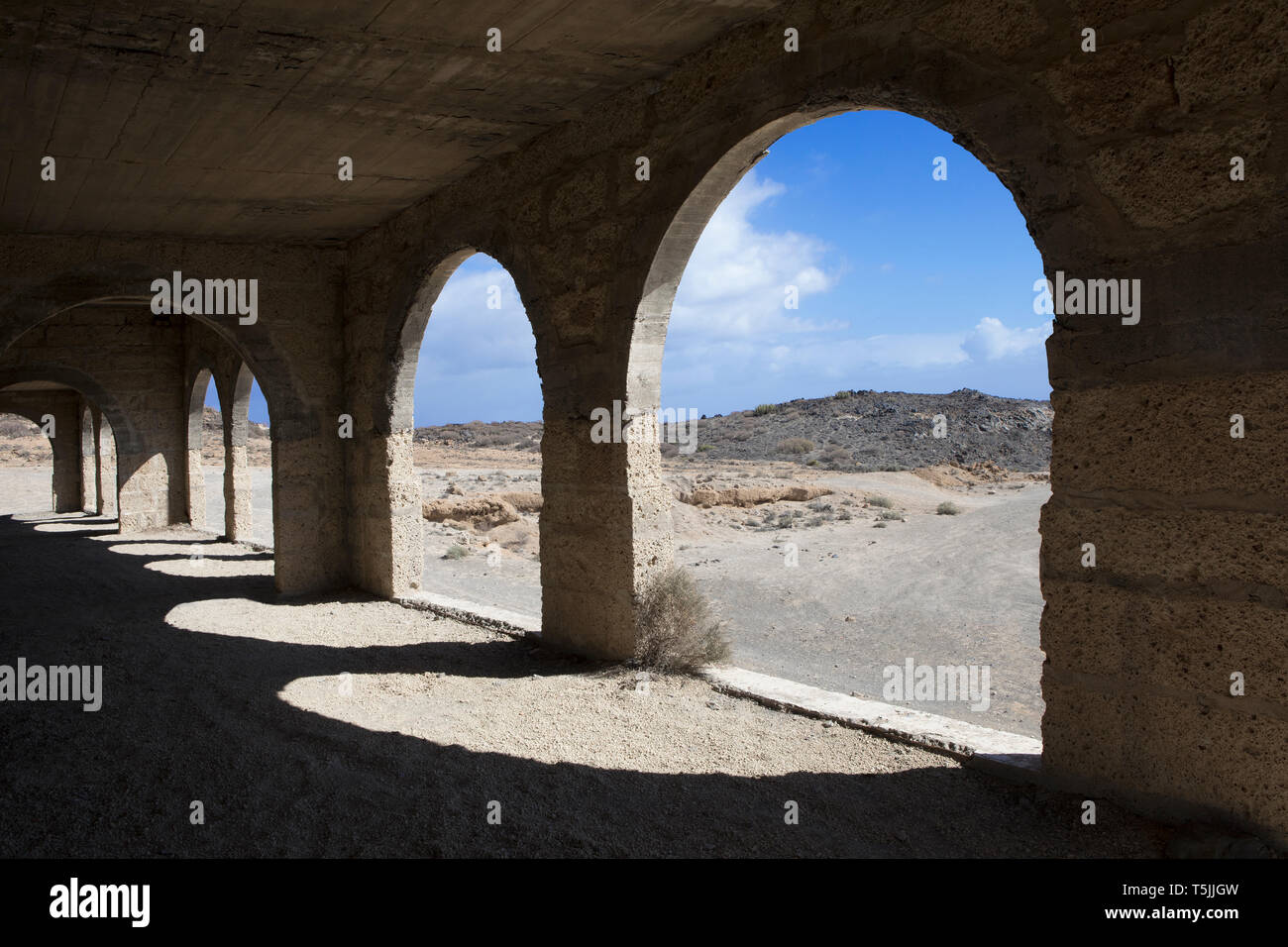 Spagna, Tenerife, Abades, Sanatorio de Abona, città fantasma Foto Stock