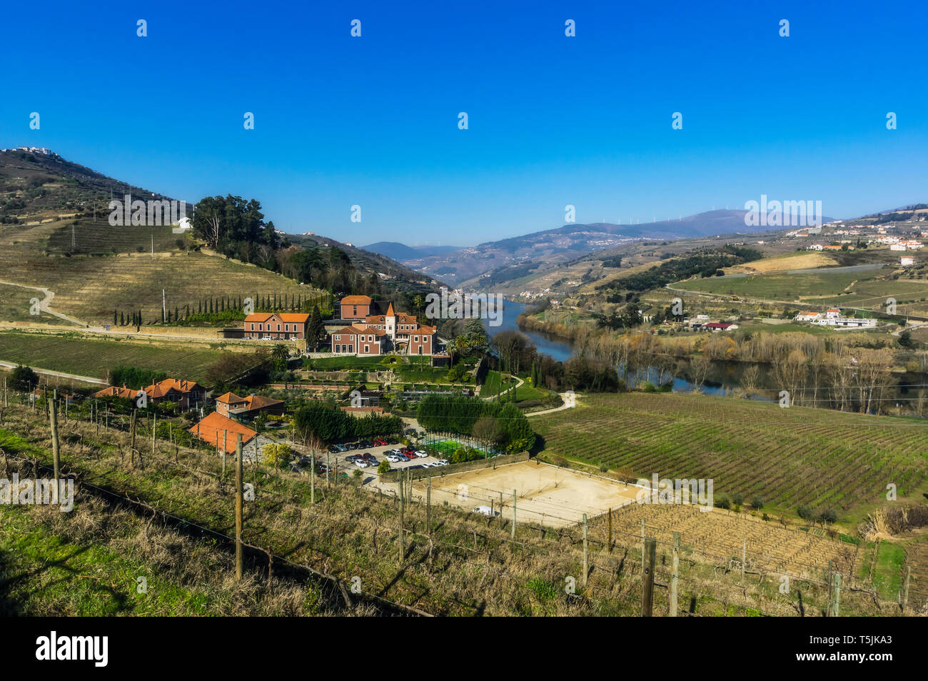 Il Portogallo, alla Valle del Douro con il fiume Douro Foto Stock