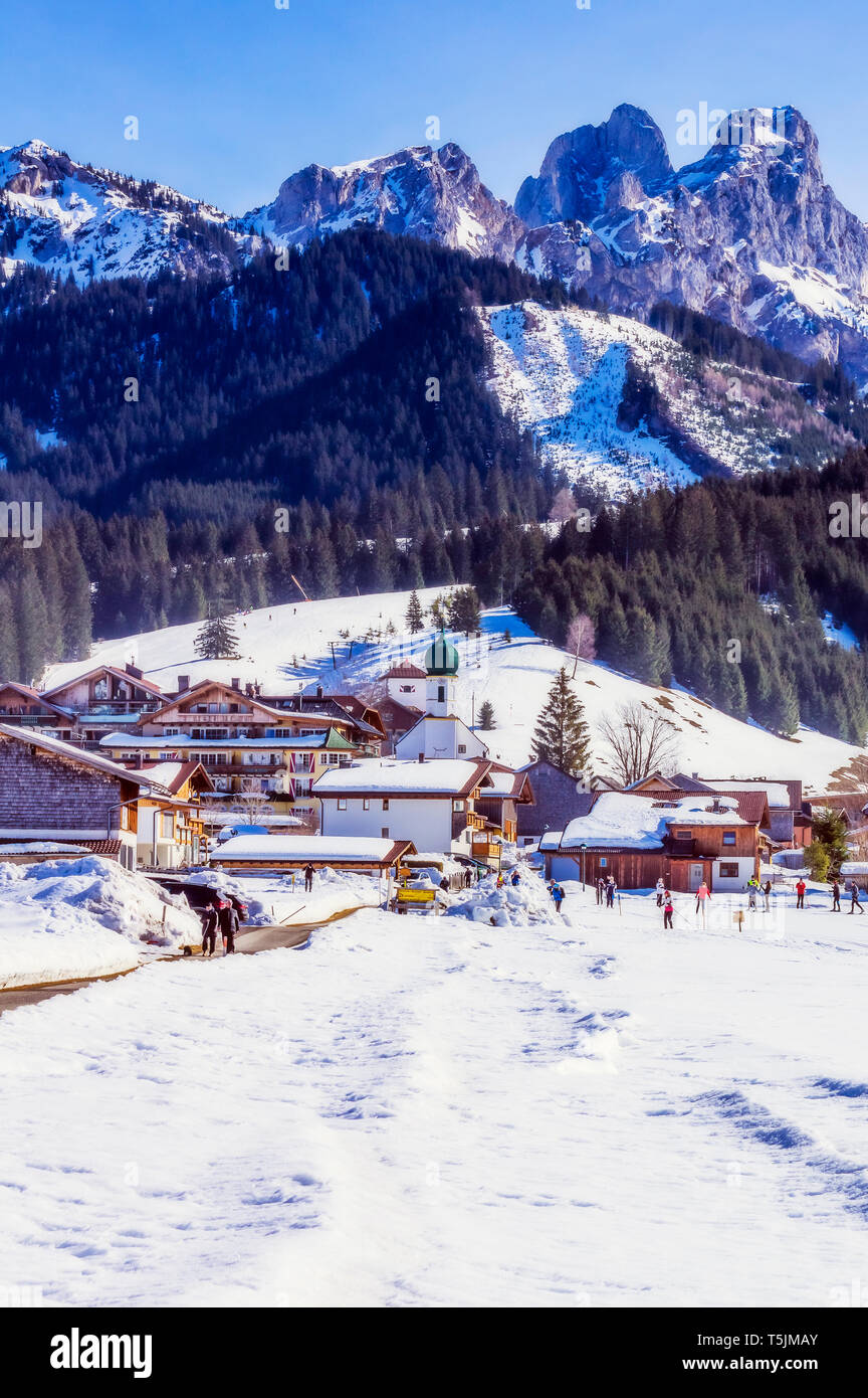Austria, Tirolo, Valle di Tannheim in inverno Foto Stock
