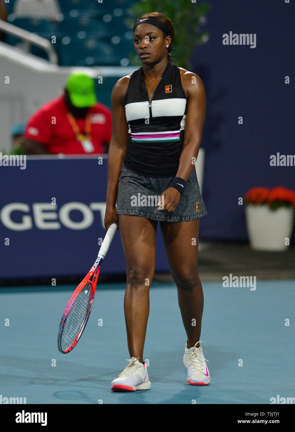 Giorno 7 del 2019 Miami Open, tenutasi al Hard Rock Stadium di Miami, Florida. Dotato di: Sloane Stephens dove: Giardini di Miami, Florida, Stati Uniti quando: 24 Mar 2019 Credit: Johnny Louis/WENN.com Foto Stock