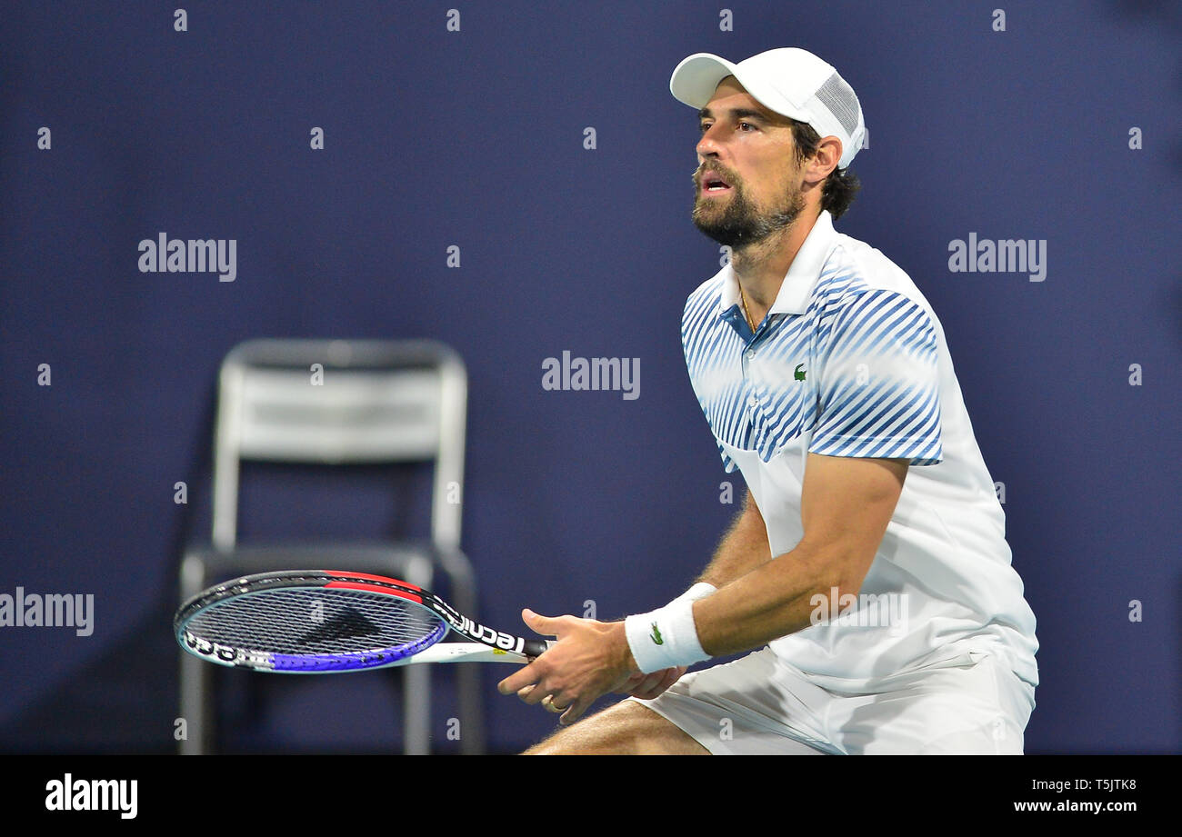 Giorno 7 del 2019 Miami Open, tenutasi al Hard Rock Stadium di Miami, Florida. Dotato di: Jeremy Chardy dove: Giardini di Miami, Florida, Stati Uniti quando: 24 Mar 2019 Credit: Johnny Louis/WENN.com Foto Stock