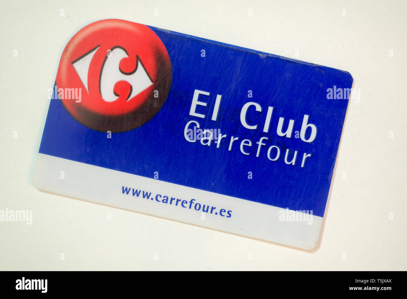 Scheda Carrefour su bianco Foto Stock