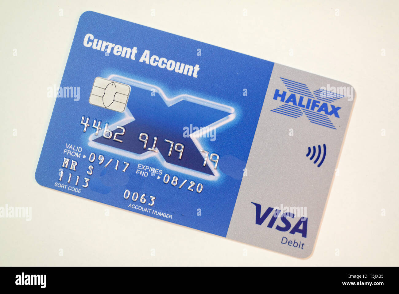 Halifax carta bancaria su bianco Foto Stock