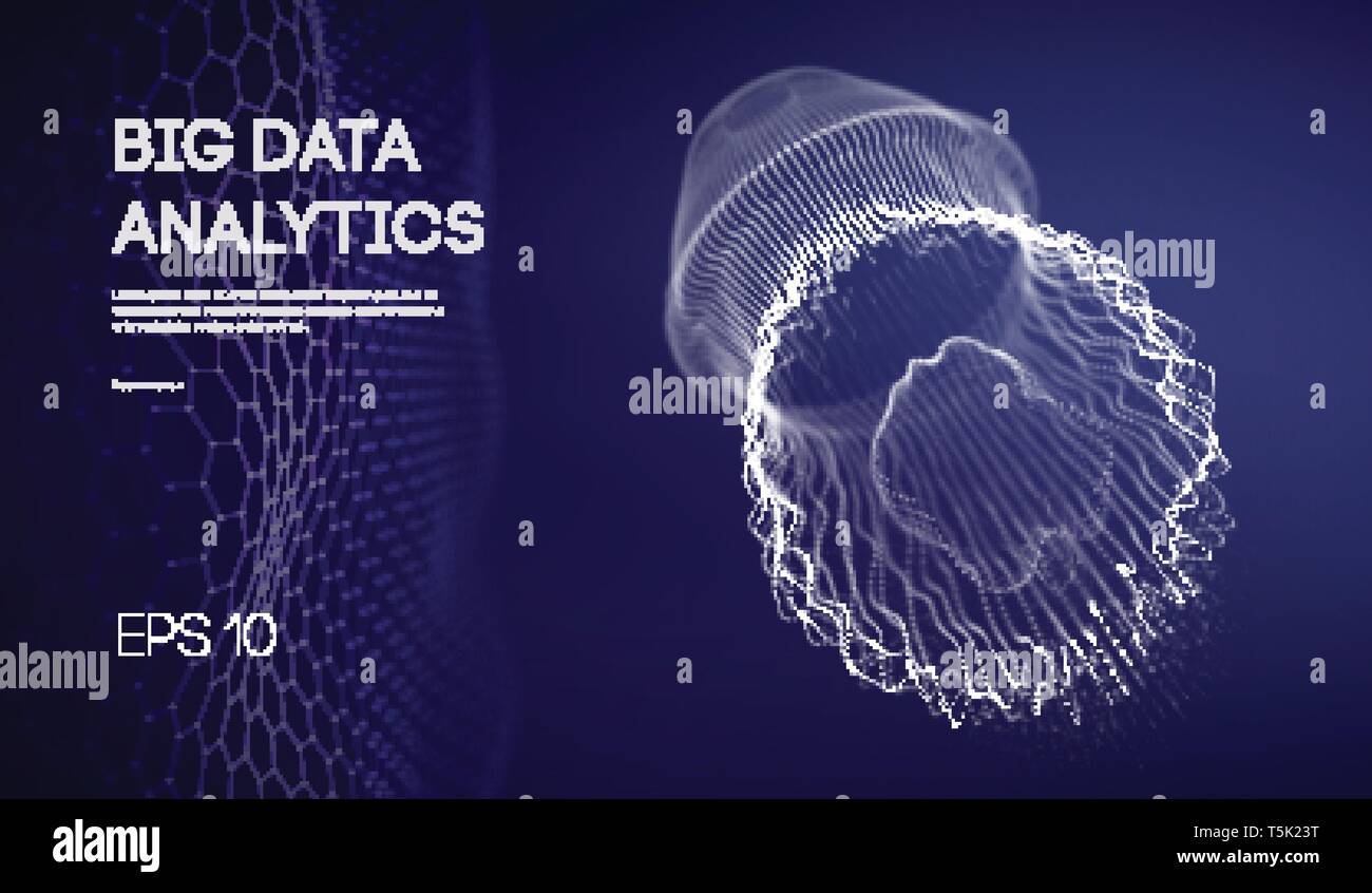 Riproduzione di ricerca di rete. Sistemi di rete esperimenti. Medusa data center networking casuale. EPS 10. Illustrazione Vettoriale